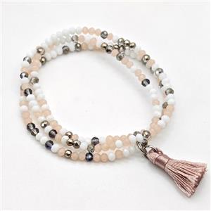 Chinese Crystal Glass Bracelets Stretchy, approx 3-3.5mm [FR11477]