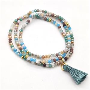 Chinese Crystal Glass Bracelets Stretchy, approx 3-3.5mm [FR11479]