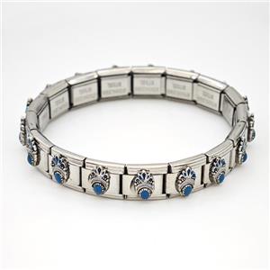 Stainless Steel Module Bracelet, approx 9mm, 17cm length [FR11527]