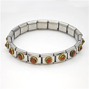 Stainless Steel Module Bracelet, approx 9mm, 17cm length [FR11528]