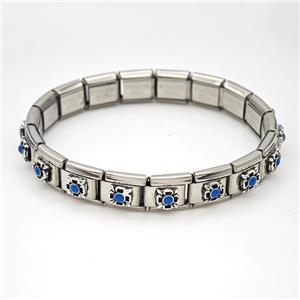 Stainless Steel Module Bracelet Flower, approx 9mm, 17cm length [FR11529]