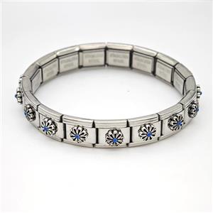 Stainless Steel Module Bracelet Flower, approx 9mm, 17cm length [FR11530]