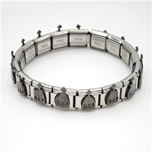 Stainless Steel Module Bracelet CROSS, approx 9mm, 17cm length [FR11536]