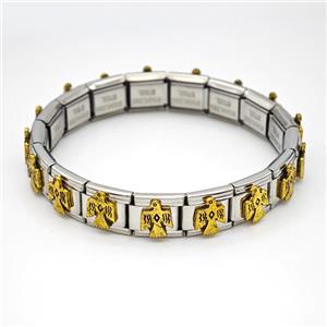 Stainless Steel Module Bracelet Eagle, approx 9mm, 17cm length [FR11537]