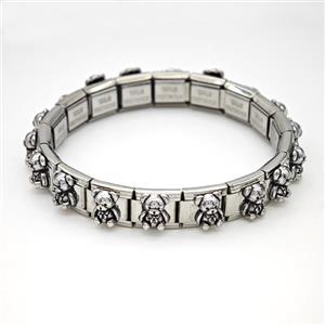 Stainless Steel Module Bracelet Bear, approx 9mm, 17cm length [FR11542]