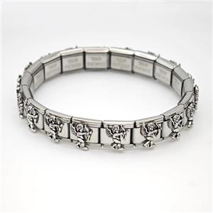 Stainless Steel Module Bracelet Cupid, approx 9mm, 17cm length [FR11547]