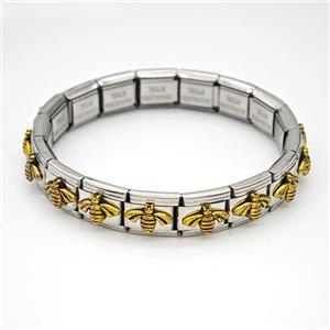 Stainless Steel Module Bracelet Honeybee, approx 9mm, 17cm length [FR11553]