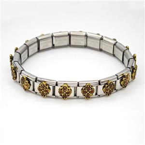 Stainless Steel Module Bracelet, approx 9mm, 17cm length [FR11556]