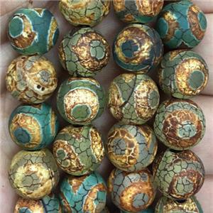 round Tibetan Agate Beads, eye, approx 12mm dia [GA1691]
