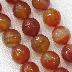 red Agate beads, faceted round, approx 8mm dia [GA1695-8MM]
