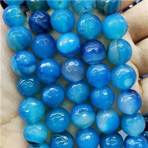 blue Agate Beads, faceted round, approx 14mm dia [GA1696-14MM]
