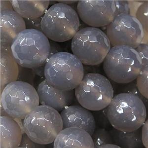 gray Agate Beads, faceted round, approx 10mm dia [GA1700-10MM]