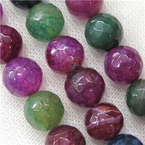 faceted round veins Agate Beads, mixed color, approx 14mm dia [GA1704-14MM]