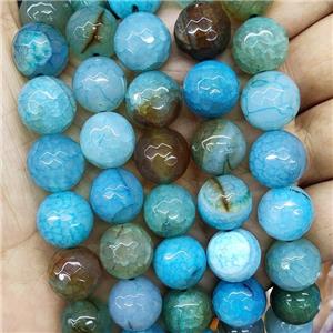 blue veins Agate Beads, faceted round, approx 14mm dia [GA1707-14MM]