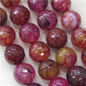 red veins Agate beads, faceted round, approx 8mm dia [GA1708-8MM]