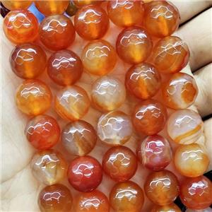 red Agate Beads, faceted round, approx 8mm dia [GA1710-8MM]
