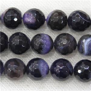 purple Druzy Agate beads, faceted round, approx 14mm dia [GA1720-14MM]