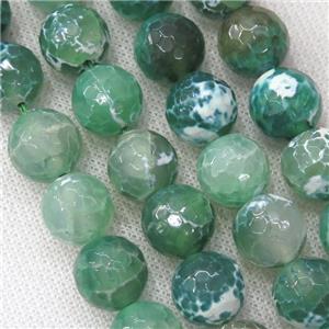 green Fire Agate Beads, faceted round, approx 14mm dia [GA1721-14MM]