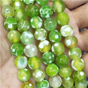 olive Fire Agate Beads, faceted round, approx 8mm dia [GA1725-8MM]