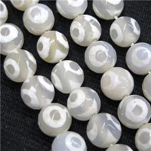 faceted round Tibetan Agate Beads, eye, approx 6mm dia [GA1740-6MM]