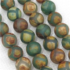 round green Tibetan Agate Beads, football, matte, approx 6mm dia [GA1756-6MM]