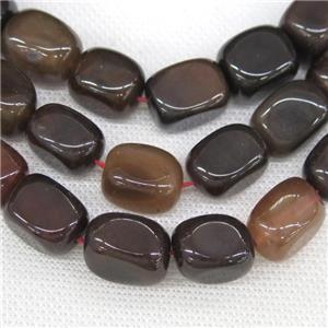 coffee Agate beads, faceted cuboid, approx 12-16mm [GA1786]