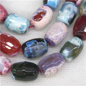 fire Agate Beads, faceted barrel, mixed color, approx 13-18mm [GA1788]