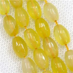 yellow Agate beads, faceted barrel, approx 8-12mm [GA1828]