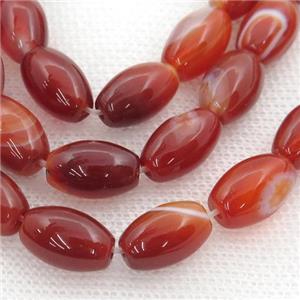 red Carnelian Agate rice beads, approx 8x12mm [GA1869-8X12MM]