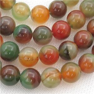 natural Agate Beads, red-green, dye, approx 10mm dia [GA1884]