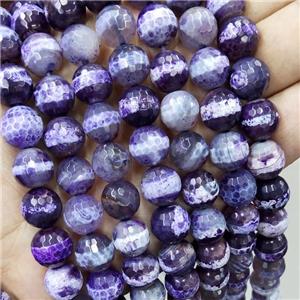 purple Agate beads, dye, faceted round, approx 12mm dia [GA1895-12MM]