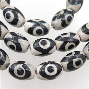 Tibetan Agate barrel beads, approx 12x16mm [GA1900-12X16MM]