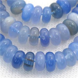 natural Agate rondelle beads, blue treated, approx 5x8mm [GA1914-5X8MM]