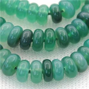 natural Agate rondelle beads, green treated, approx 5x8mm [GA1915-5X8MM]