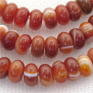 red striped agate rondelle beads, approx 5x8mm [GA1920]