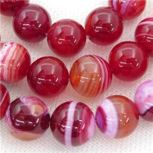 red striped Agate beads, round, approx 6mm dia [GA1941-6MM]
