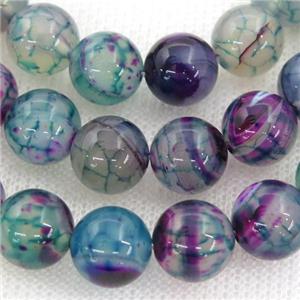 Stripe Agate Beads Multicolor Dye Smooth Round, approx 8mm dia [GA1944-8MM]