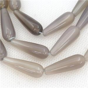 gray Agate teardrop beads, approx 10x30mm [GA1975]