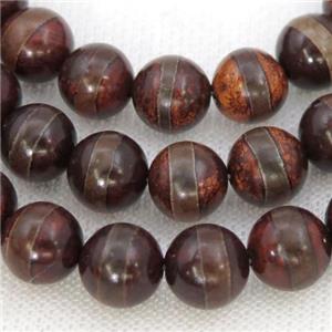 round Tibetan Agate Beads, darkred, approx 12mm dia [GA1980-12MM]