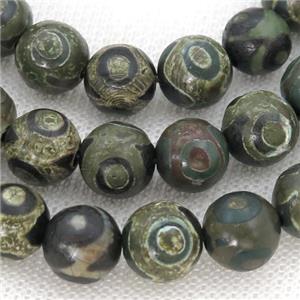 round Tibetan Agate Beads, green eye, approx 8mm dia [GA1983-8MM]