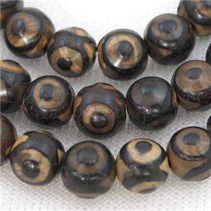 round Tibetan Agate Beads, eye charm, approx 8mm dia [GA1984-8MM]