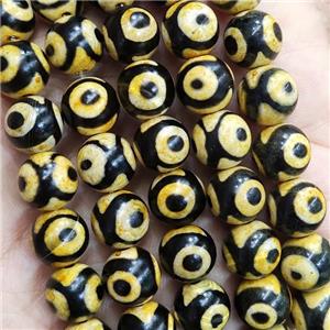 round Tibetan Agate Beads, yellow eye, approx 8mm dia [GA1985-8MM]