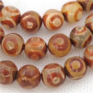 round Tibetan Agate Beads, orange eye, approx 10mm dia [GA1986-10MM]
