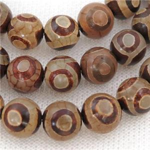 round Tibetan Agate Beads, eye, approx 8mm dia [GA1987-8MM]