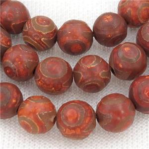 round Tibetan Agate Beads, red, eye, approx 10mm dia [GA1995-10MM]