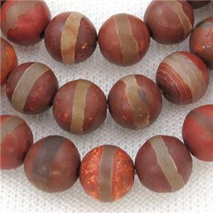 round Tibetan Agate Beads, red, approx 10mm dia [GA1996-10MM]