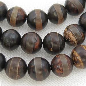 round Tibetan Agate Beads, approx 10mm dia [GA1997-10MM]