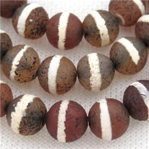 rough Tibetan Style Agate Beads, round, approx 10mm dia [GA2002-10MM]
