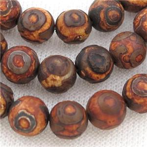 Tibetan Style Agate Beads, round, eye, approx 10mm dia [GA2003-10MM]