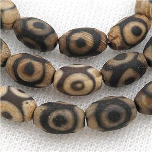 Tibetan Agate rice beads, eye, approx 8-12mm, 30pcs per st [GA2029]
